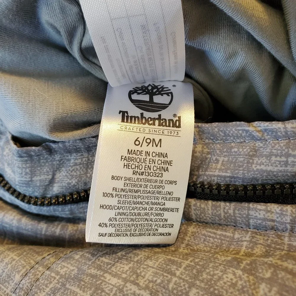 Timberland Body Snow Suit Baby. 6 / 9 Months. Black &‎ Gray. Snowsuit. Bodysuit.